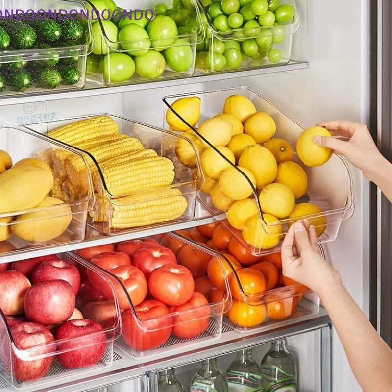 Clear Stackable Fridge Organizer BPA Free Fresh Keeping For Storing Fruits Veggies Eggs In Kitchen