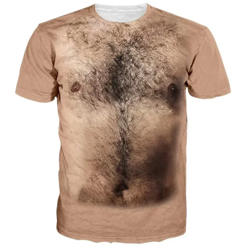 

Interesting Muscle Pictures For Men's T-Shirts Trend Digital Printing Casual Streetwear Round Neck Short Sleeved Tops Clothing