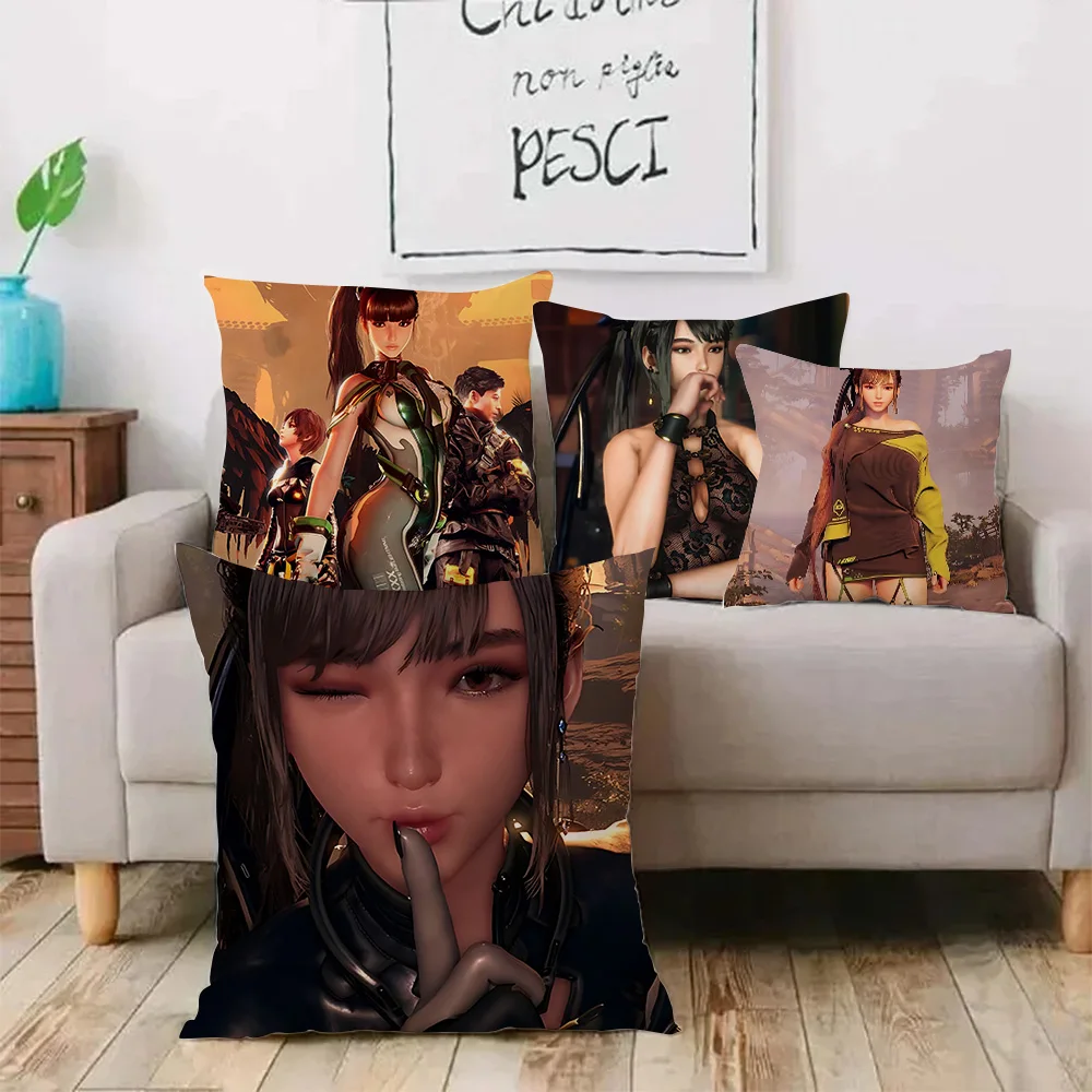 Pillow Covers Cartoon Cool stellar blade Sofa Decorative Home Double-sided Printing Short Plush Cute Cushion Cover