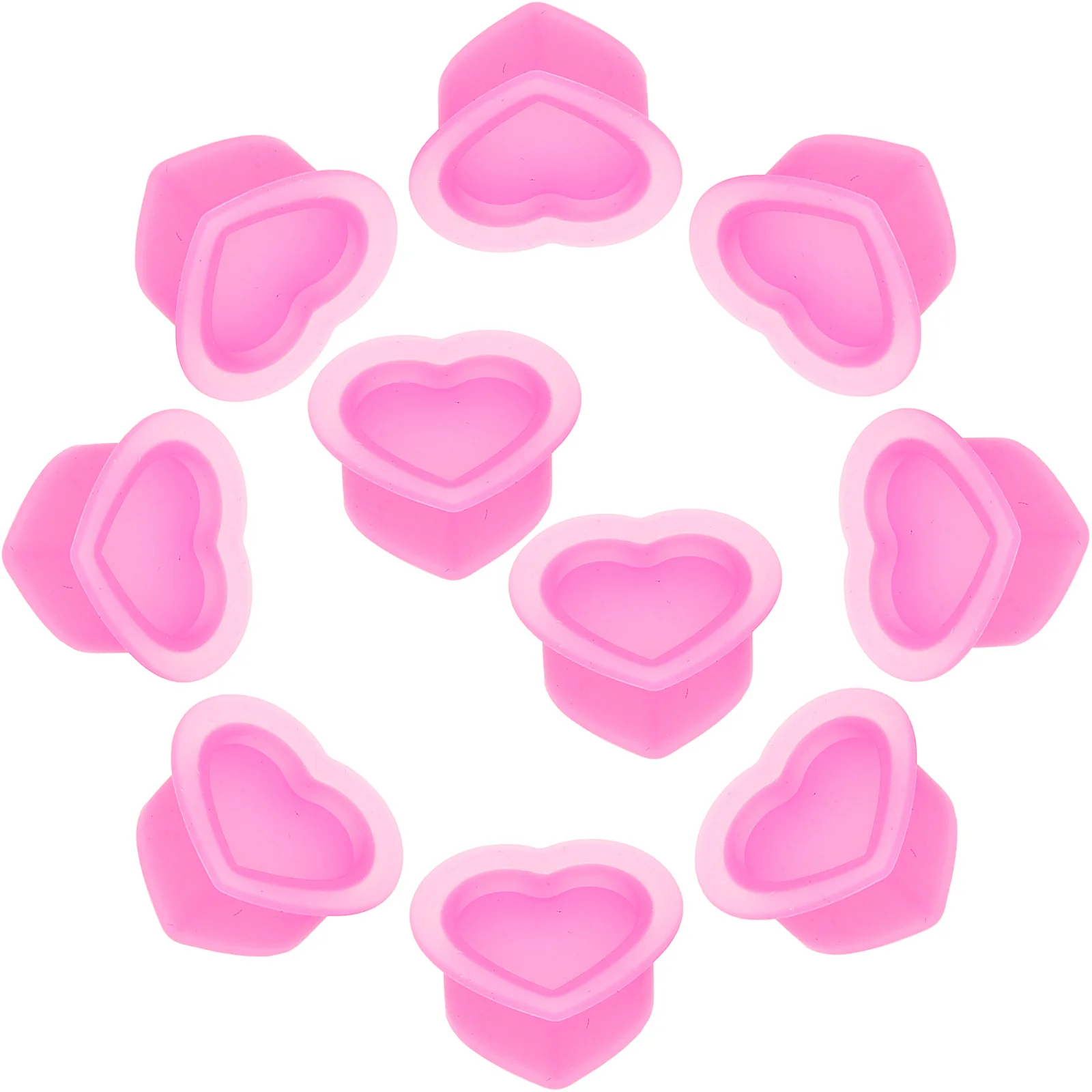 

100Pcs Heart Silicone Ink Cups Small Durable Pigment Containers Ink Holders Tattoo Supplies Flexible Heat Resistant Storage