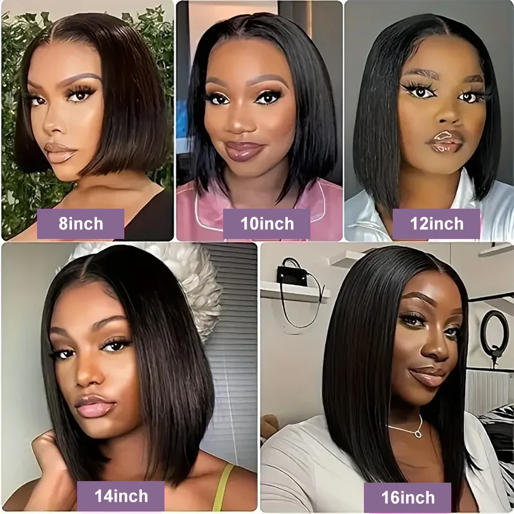 Bone Straight Bob Wig Human Hair 13x4 Glueless Wig Read To Go 7x5 Closure Glueless Short Bob Wigs Brazilian Human Hair For Women