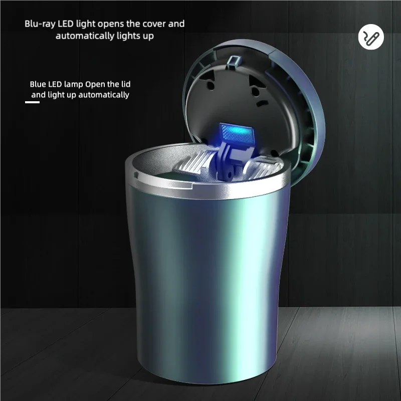 1 pcs Car-use Colorful Damping Ashtray Universal LED Car Ashtray Garbage Collection