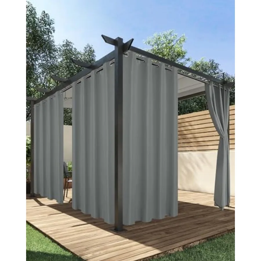 

Outdoor Curtains for Patio Waterproof, 4 Panels - 54 x 84 Inch - Privacy Protection and Light Filtering Curtains Grommet Outsid