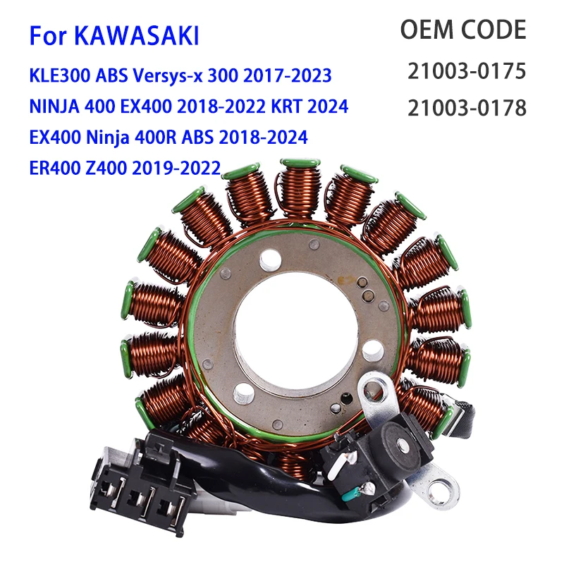 

For KAWASAKI NINJA 400 R EX400 KRT 2018-2024 ER400 Z400 KLE300 Versys-x ABS Motorcycle Ignition Stator Coil ER EX Z 400 KLE 300