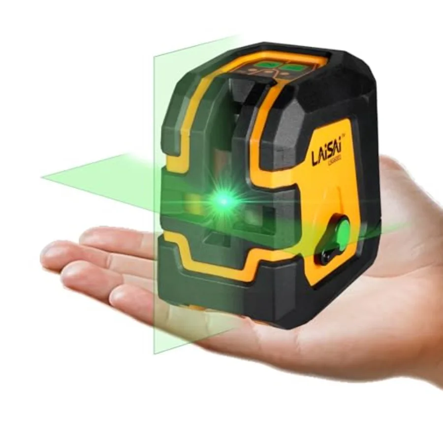 

Laser Level 100FT Self Leveling Green Cross Line Laser Level Single or Double Laser Module Pulse Mode for Picture Hanging DIY C
