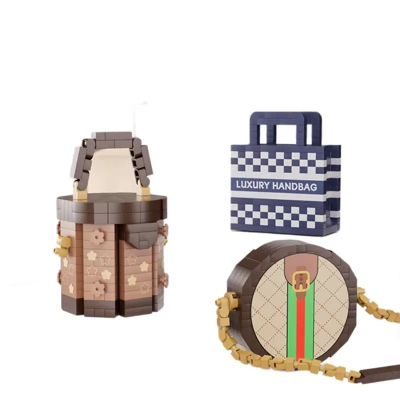 7 Types of Creative Fashion Handbags, Building Blocks, Fun Bags, Building Blocks, Decorations, Gifts, Toys for Girls and Childre