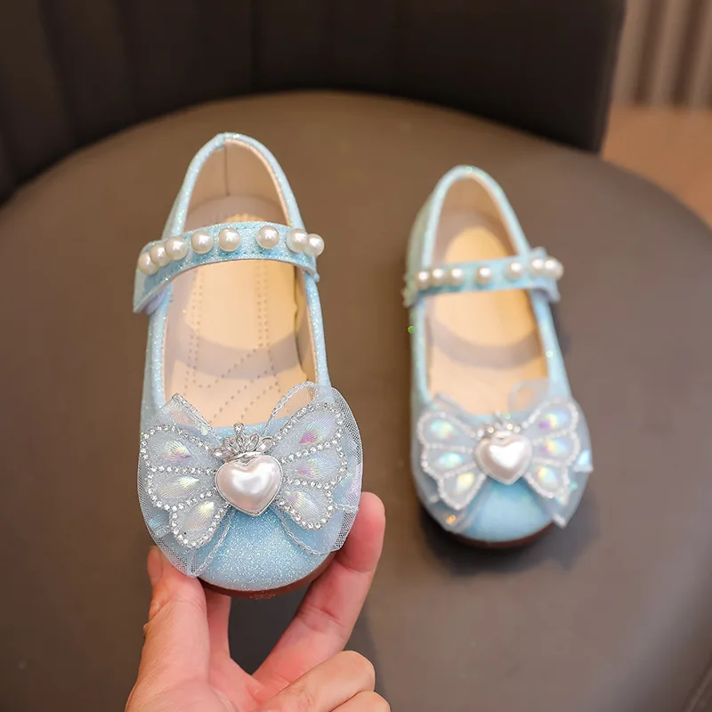 Shoes for Party Wedding Children Mary Janes Princess Shoes with Bow-knot Fashion Kids Performance Dress Shoes