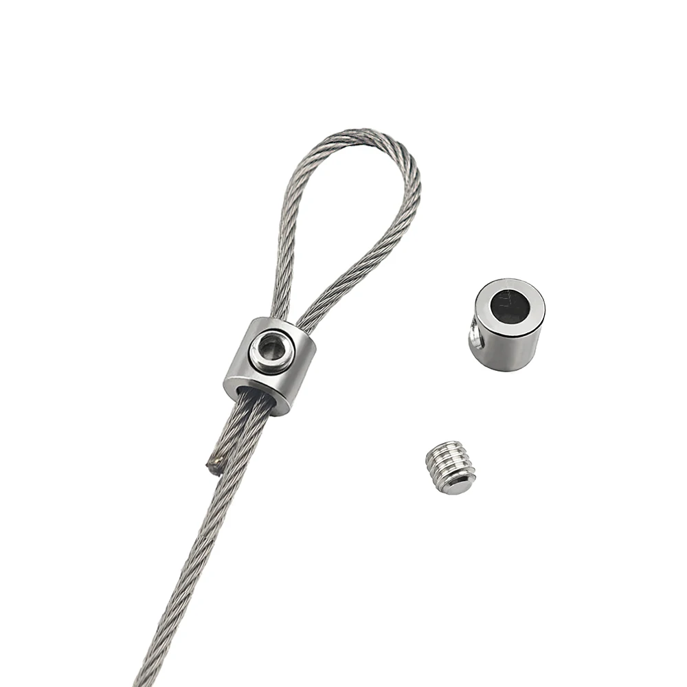 0.8-2mm Steel Wire Rope Clamp Stainless Steel Cable Copper Metal Hanging Clip Adjustable Screws Fixed Hardware Accessories