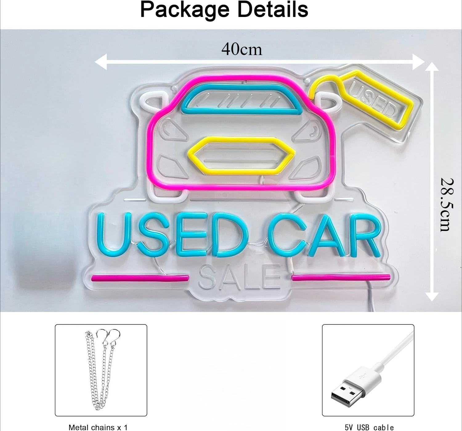 Car Sale LED Neon Sign USB Dimmable Neon Light Sign for Gameroom Bedroom Bar Livingroom Birthday Party Gift Wall Decoration