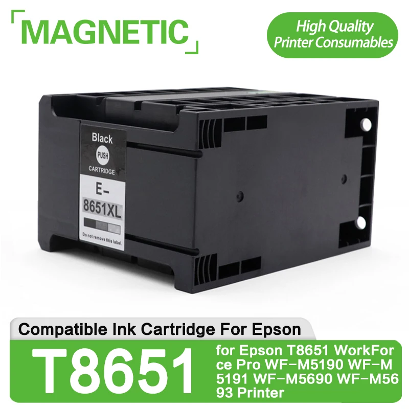 T8651 XL T8651XL Compatible Ink Cartridge Pigment Ink for Epson WorkForce Pro WF-M5190 WF-M5191 WF-M5690 WF-M5693 Printer