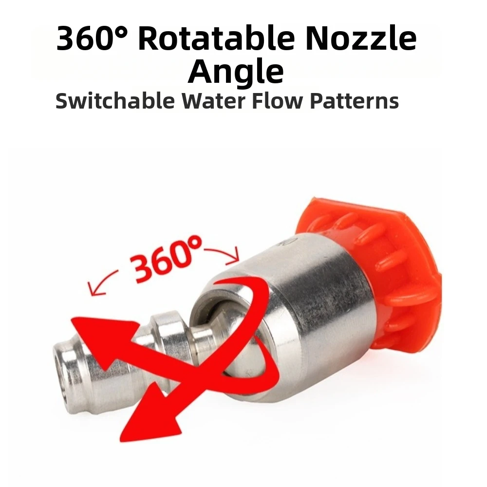 Rotating Nozzle 1/4'' Quick Connect 0 15 25 40Degree Rotary Spray Jet Tip Stainless Steel Watering Soap Nozzle Tip