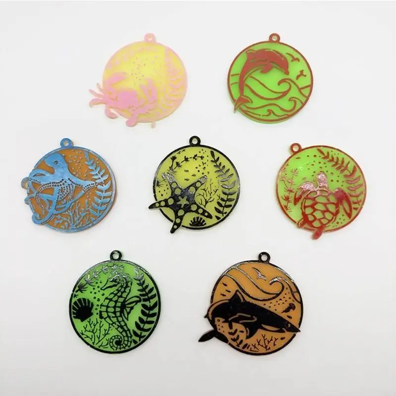 N2UE 7PCS Ocean Keychain Set Set