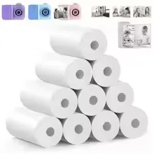 10Roll Instant Print Camera Paper - Thermal High Definition Photo Print Paper Roll, Compatible with Most Instant Cameras (White)