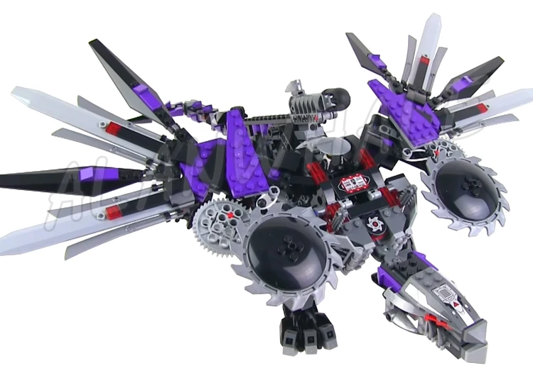 690pcs Shinobi Nindroid Mech Dragon Spinning Wing Blades Gliders Nya Car 10224 Building Block Toys Compatible With Model