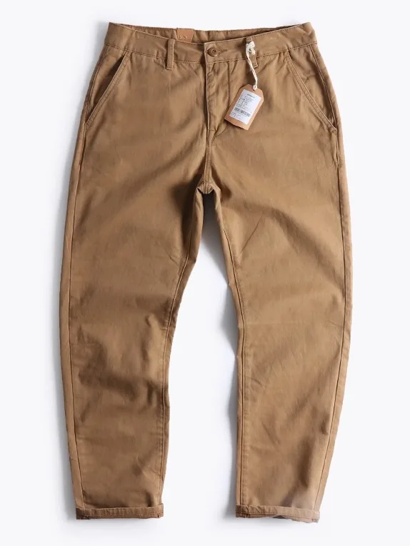 

Мужские повседневные хлопковые рабочие брюки, прямые брюки, свободный крой, из чистого хлопка, удобные модные городские брюки, весна-осень