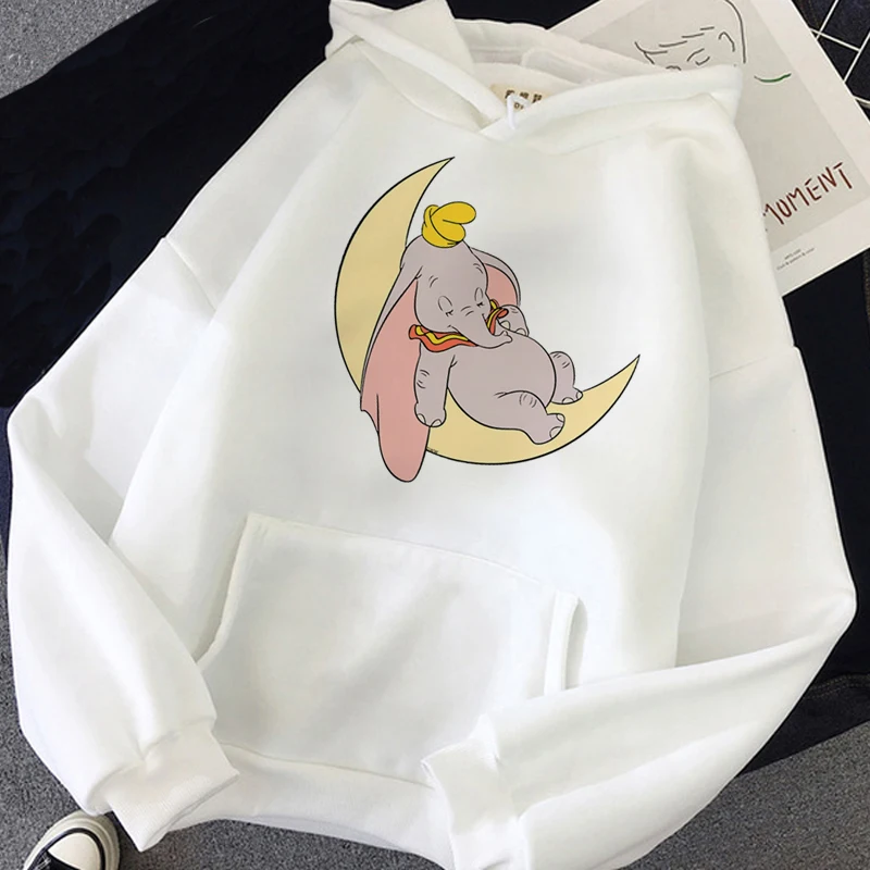 Kawaii Disney Cartoon Dumbo Hoodies Women Funny Grunge Ullzang Harajuku Anime Graphic Tees Cute Unisex Tops Sweatshirts Female