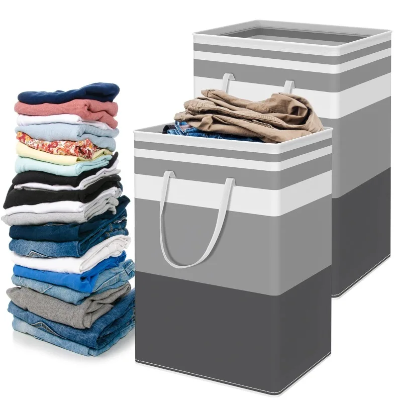 

75L Laundry Basket with Handle Waterproof Laundry Hamper Foldable Clothes Sundry Organizer Large Capacity Storage Box Organizer