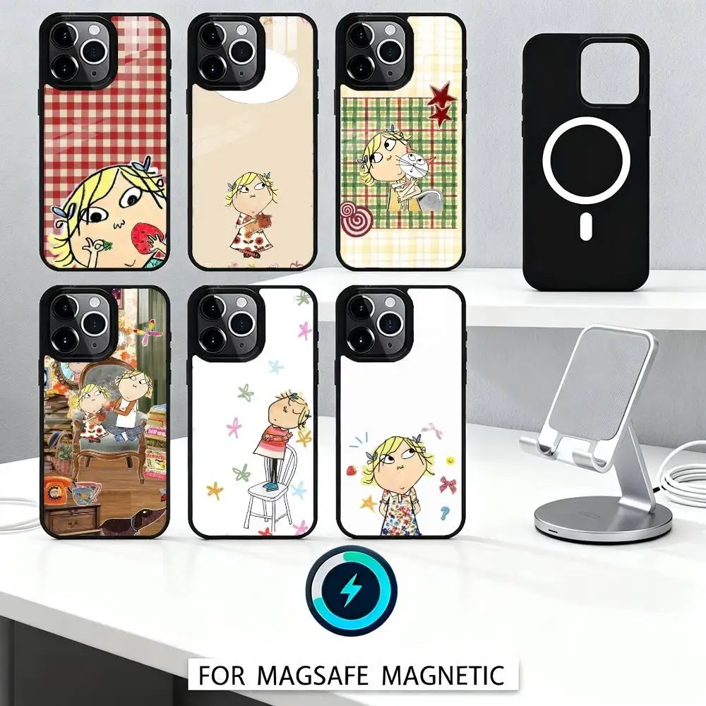 

C-Charlie And L-Lola Anime Phone Case For iPhone 16,15,14,13,12,Pro,Max For Magsafe Magnetic Wireless Charging