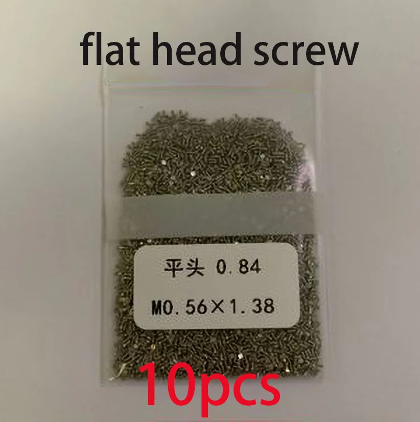 Watch movement screws of various sizes, flat head screws, small flat head screws