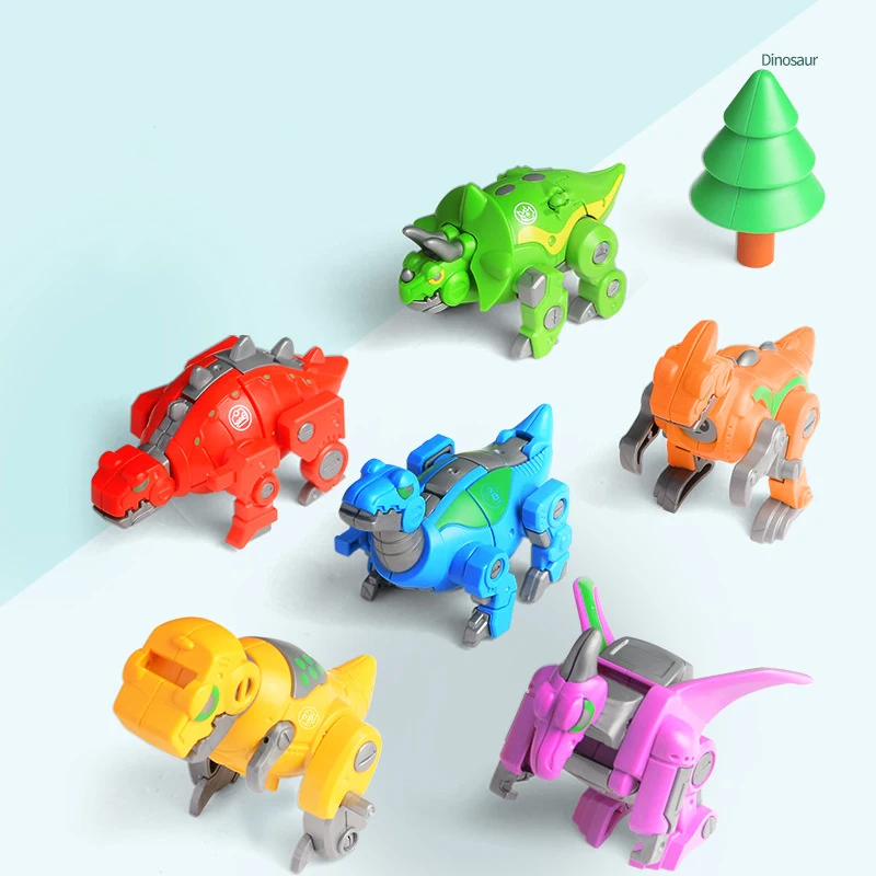 ديناصور التحول روبوت نموذج التحولات 6 في 1 Mecha الروبوتات محاكاة الحيوان ديناصور لعب الأطفال لعبة تعليمية