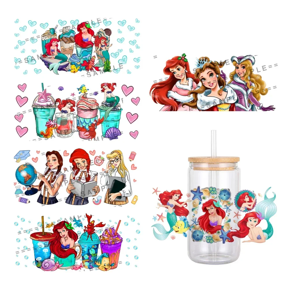 

11x24cm Mini Disney Mixed Princess Pattern UV DTF Transfer Sticker For 16oz Toys Transfer Sticker Labels DIY Self Adhesive