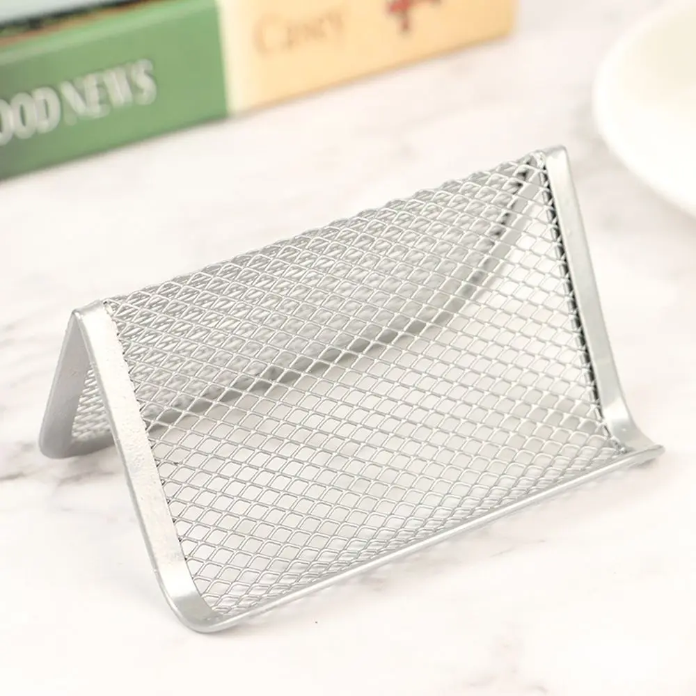 

Desk Storage Stand Home Desk Black Silver Card Display Stands Desk Business Holders Name Card Holder Business Card Holder