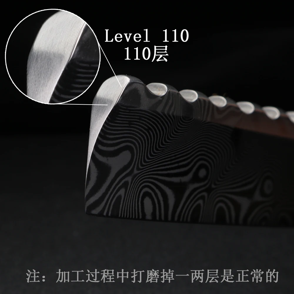 Xuanfeng damascus มีดโกนเหล็กพับได้110ชั้นเหล็กแข็งมีดโกนตรงมีความแข็งสูง