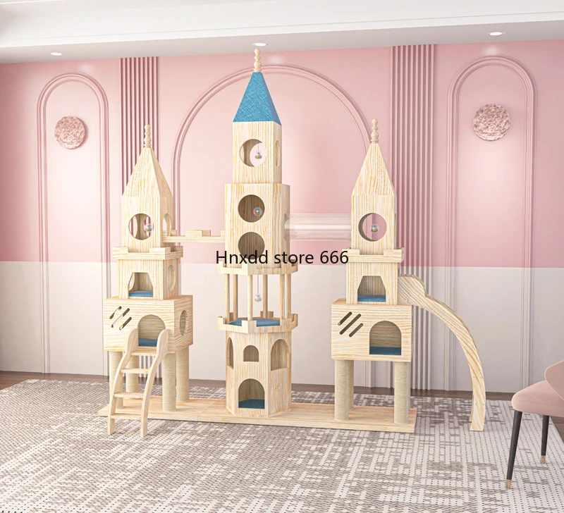 Integrated cat climbing frame, super large cat paradise wooden castle