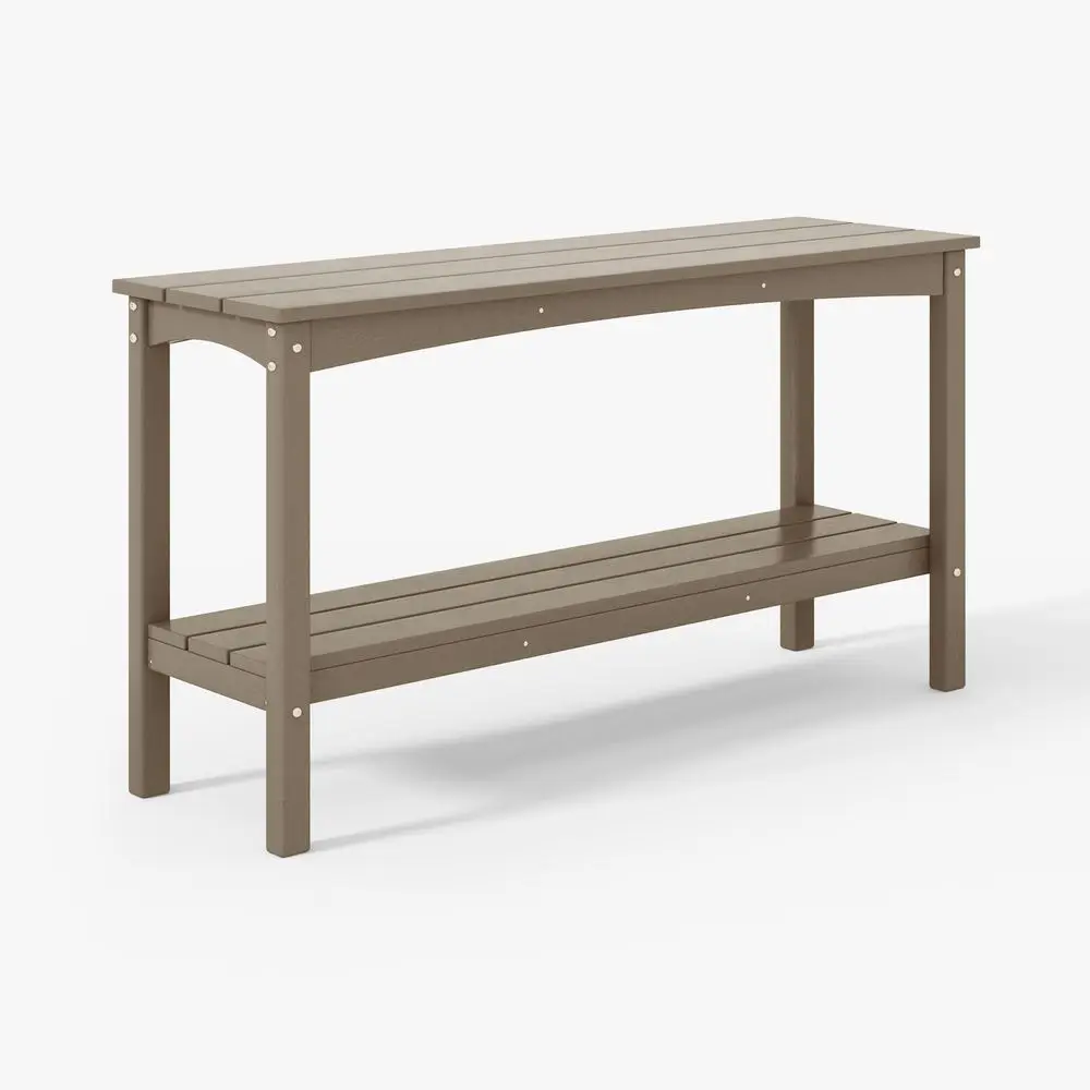 

Стол-консоль Malibu 55 Outdoor Patio HDPE Adirondack с 2-уровневой полкой, цвет состаренной древесины