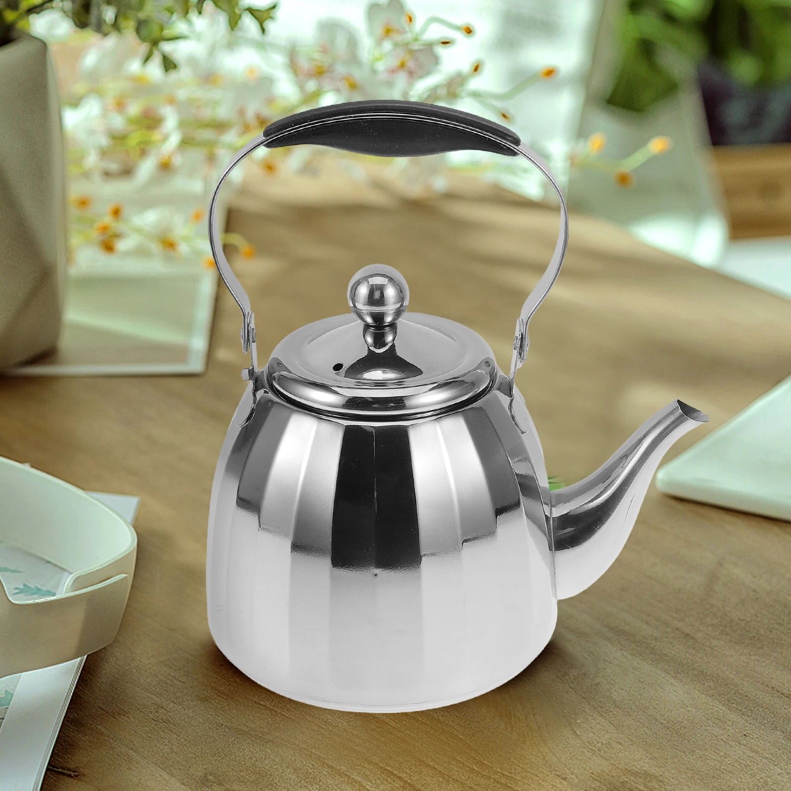 

Stainless Steel Teapot 1.5L Large Capacity Coffee Kettle For Home Office Restaurant Portable Boiling Water Pot Handle Thick