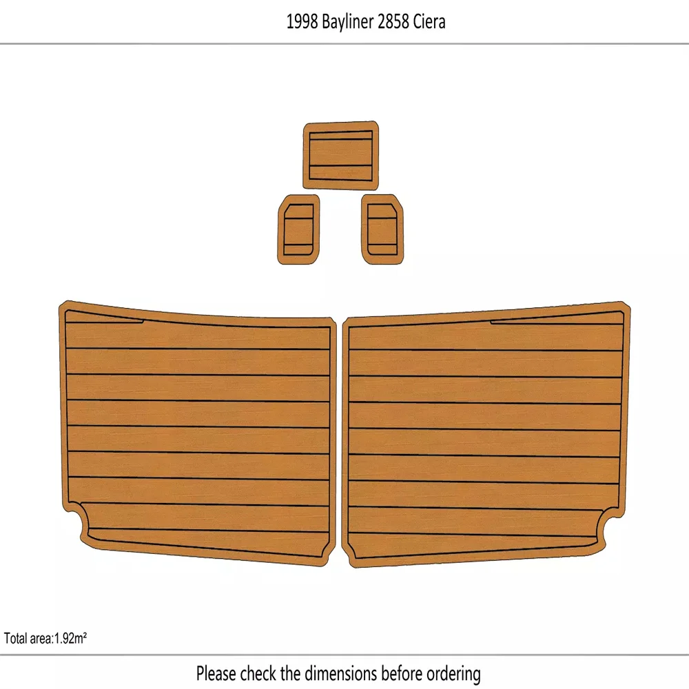 1998 Bayliner 2858 Ciera Swim Platform Boat EVA Foam Teak Deck Floor Pad Mat SeaDek MarineMat Gatorstep Style Self Adhesive