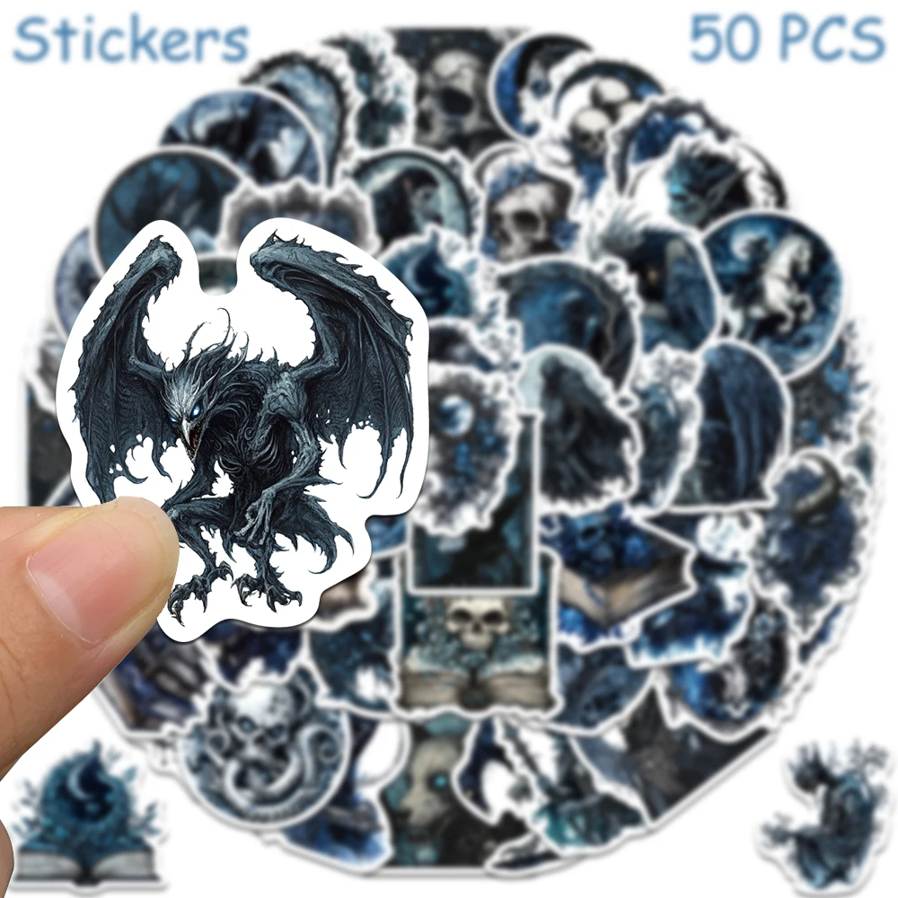 50pcs Gothic Style Stickers Decals For Phone Suitcase Skateboard Guitar DIY Aesthetic Waterproof Stickers Adults Creative Gifts