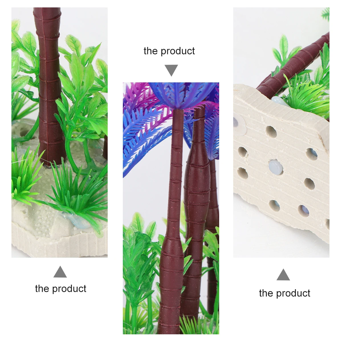 

3Pcs Artificial Aquatic Plant Vivid Floral Shape Durable Plastic Crafts for Fish Tank Aquarium Bonsai Micro Landscape Decoration