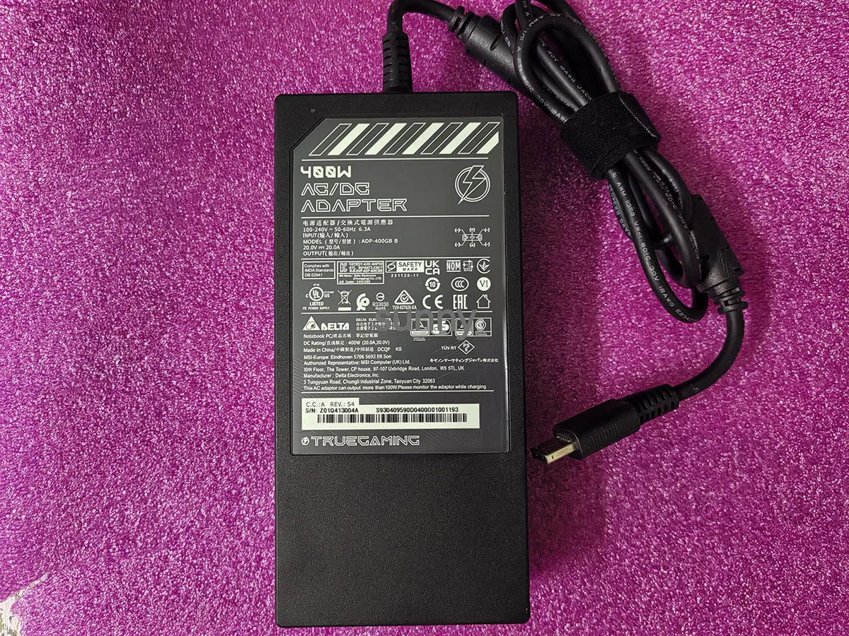 

Для игрового ноутбука MSI Stealth 18 HX AI A2XWIG RTX5080: OEM-адаптер питания Delta 400W 20V 20A ADP-400CB B 231120-11
