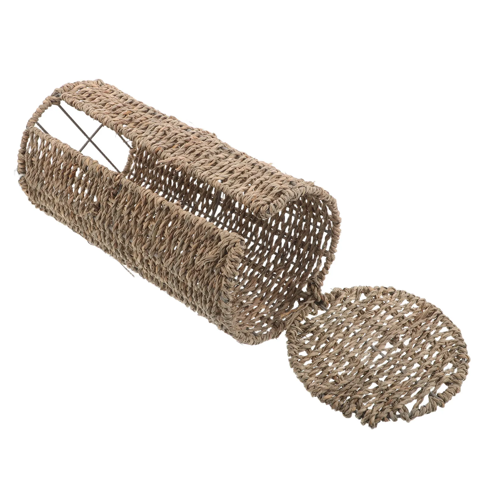 

Декоративный напольный органайзер для туалетной бумаги из ротанга с крышкой для больших рулонов