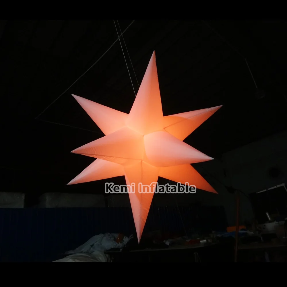 Free shipping 2 meters LED lighted inflatable star for decoration inflatable star with color changing LED light