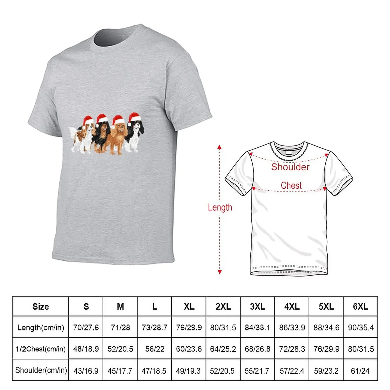 Christmas Cavaliers T-Shirt boys whites summer top cute tops t shirts for men cotton