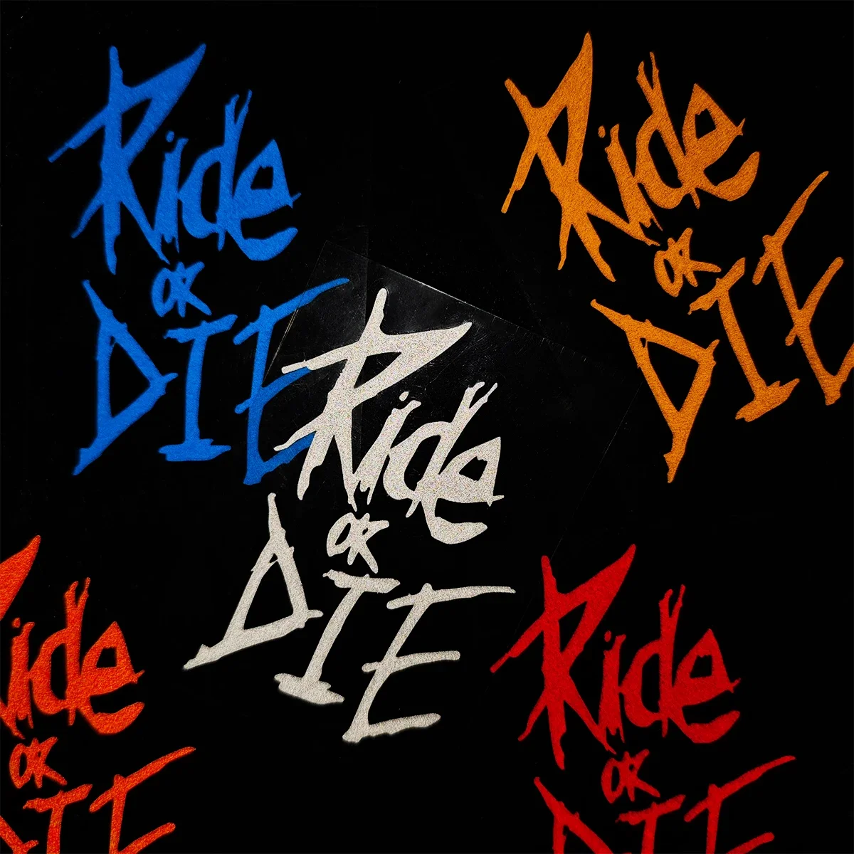 Ride or Die Reflective Moto Stickers MTB Bike Frame Bicycle Top Tube Motorcycle Auto Body Helmets Decorative Decal Accessories