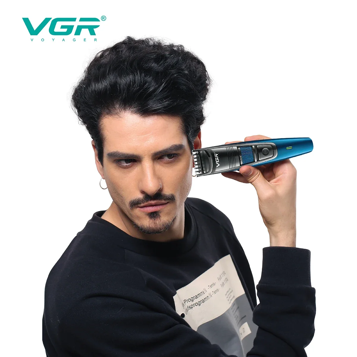 Vgaz0.5-Tondeuse à Barbe et Cheveux Réglable pour Homme, Moustache, Visage, Cheveux Lisses, Coupe de Cheveux Électrique Rechargeable au Lithium, 10mm