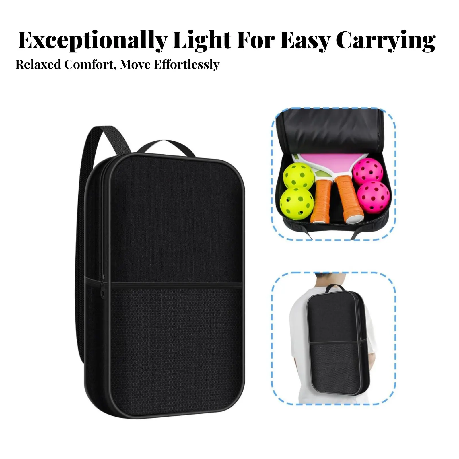 

Pickleball Paddle Bag Large Capacity Pickleball Backpack Crossbody Paddle Bag Portable Single Strap Racket Backpack for Travel