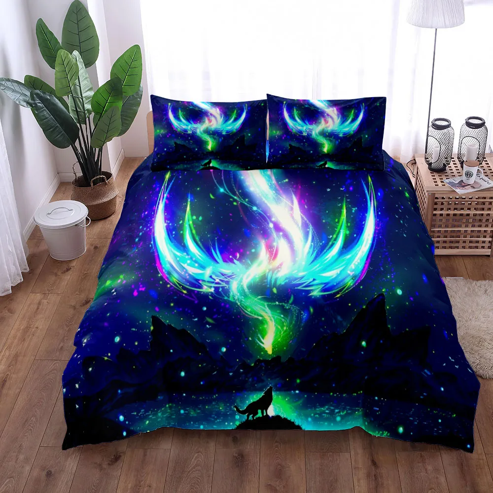 Imagem -02 - Ghost Wolf Night Duvet Cover Grupo Linho Rei Rainha Casal Completo Twin Cama de Solteiro