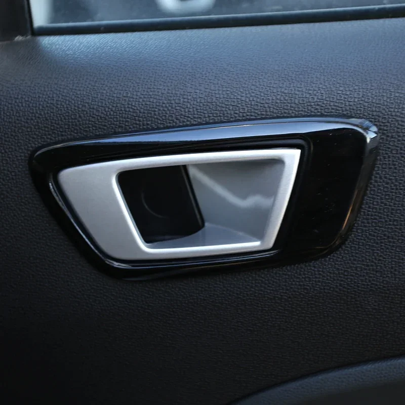 ABS Chrome Inner Trim Door Hand Clasping Decorative Ring Sticker for Ford Ecosport Fiesta MK7 2009-2013 car Accessories