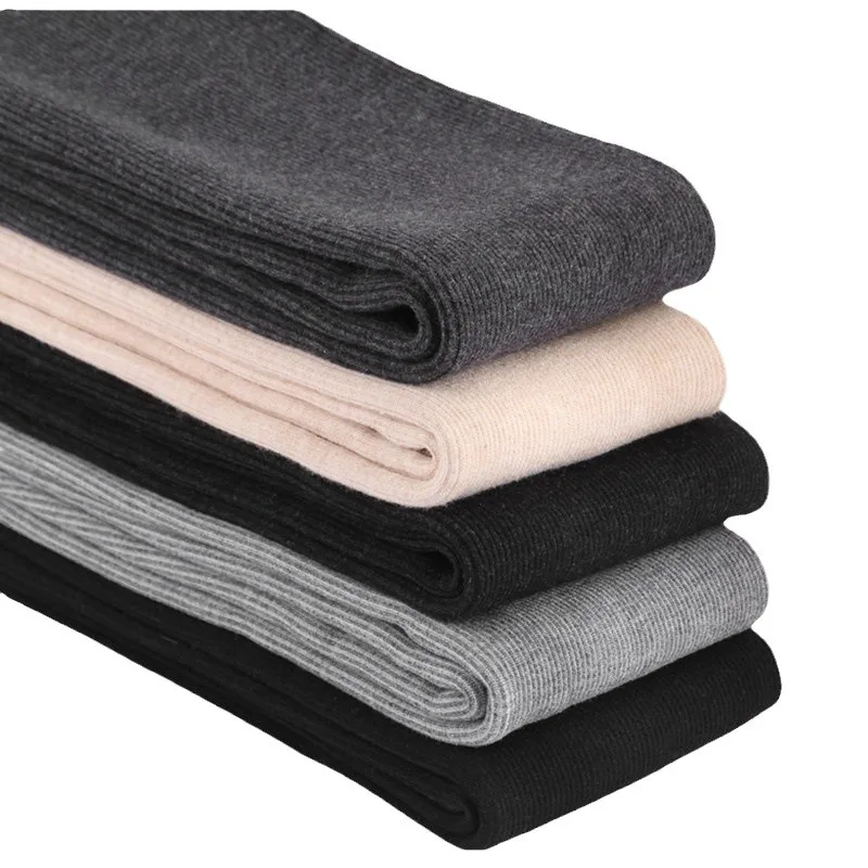 กางเกงเลกกิ้งกันหนาวผ้าฟลีซหนานุ่ม ไร้ตะเข็บ เอวสูง สำหรับผู้หญิง ฤดูใบไม้ร่วง ฤดูหนาว ลายริบแนวตั้ง