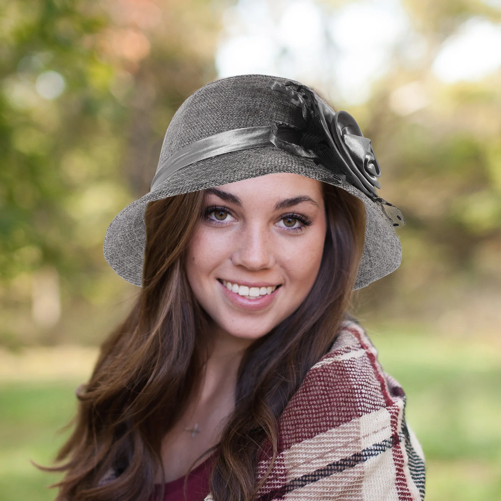 

Stylish Church Hat with Vibrant Color Large Brim Bucket Hat for Women Elegant Feminine Design Warm Thermal Headwear Trendy