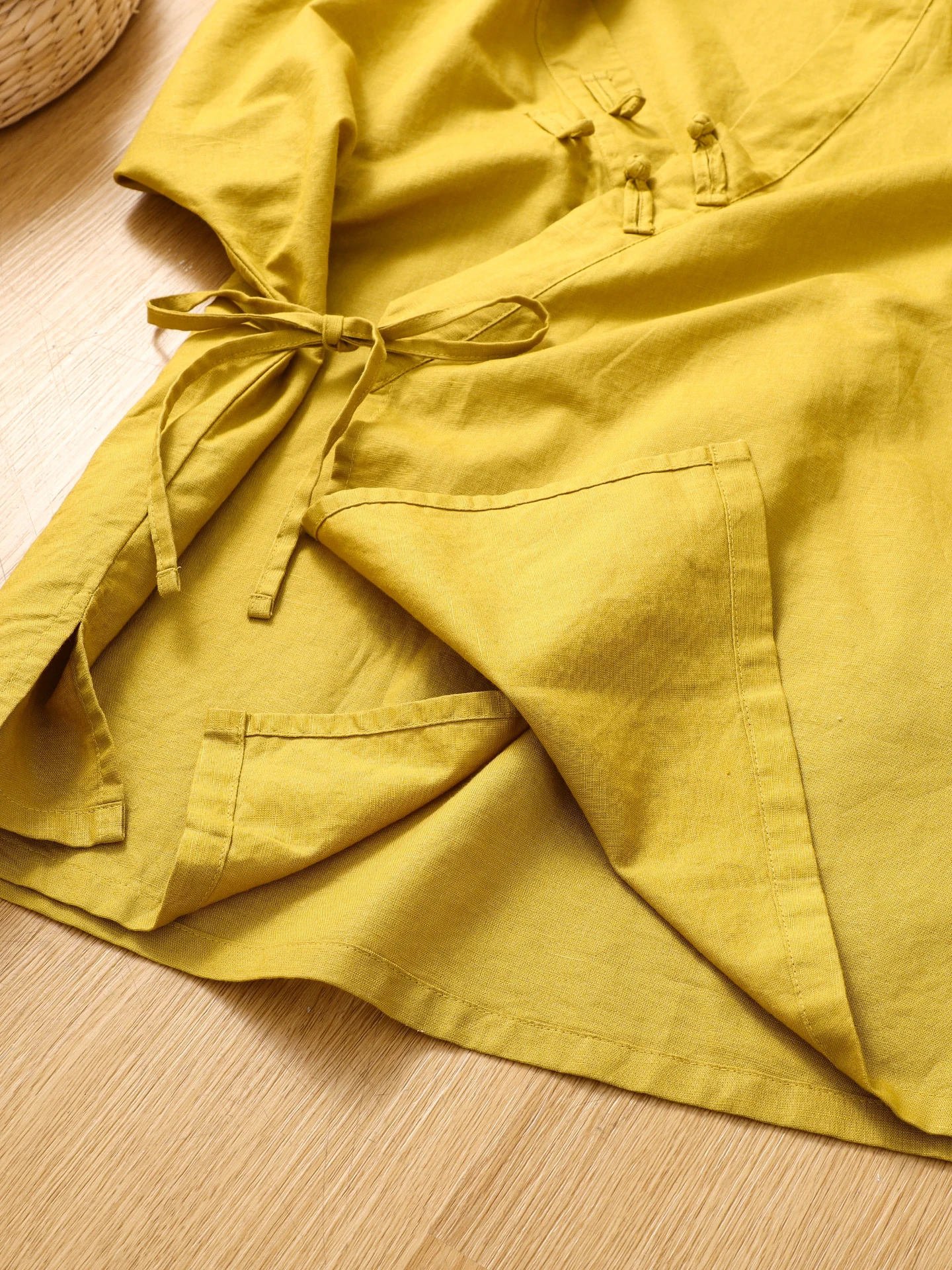 레트로 중국 스타일 면 린넨 반팔 셔츠 여성 여름 민족 스타일 오비 타이 사이드 버튼 티 의류 탑