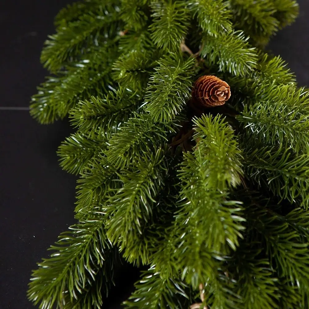 Coronas de pino artificiales verdes, 190cm, árbol de Navidad, guirnalda navideña para colgar en la pared, decoración del hogar, plantas verdes de simulación