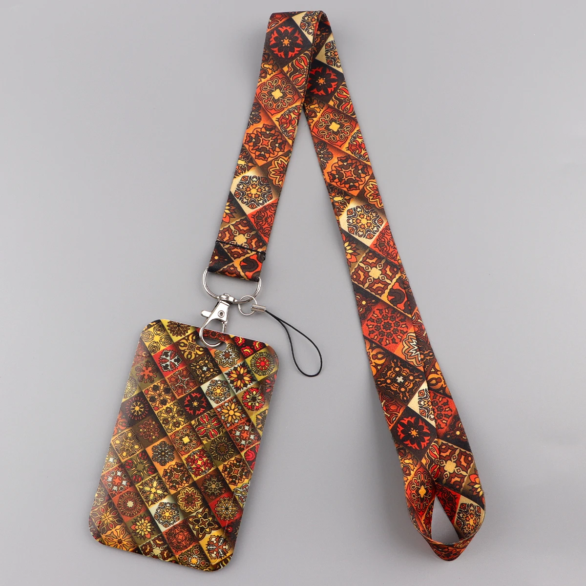 Vintage ดอกไม้พิมพ์ Lanyard สําหรับ Key ID Card Cover ผู้ถือป้ายธุรกิจโทรศัพท์ Key Lanyard สายคล้องคอพวงกุญแจเชือกอุปกรณ์เสริม