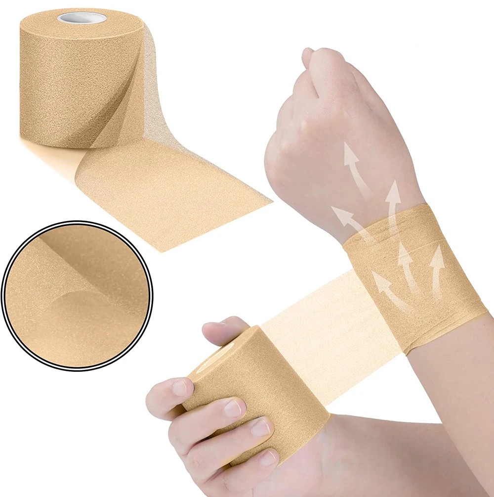 4-Rolls Athletic Pre Bandage Wrap Tape, Foam Underwrap Athletic Tape, Sports Pre wrap Athletic Tape for Hair Ankle Wrists Knees