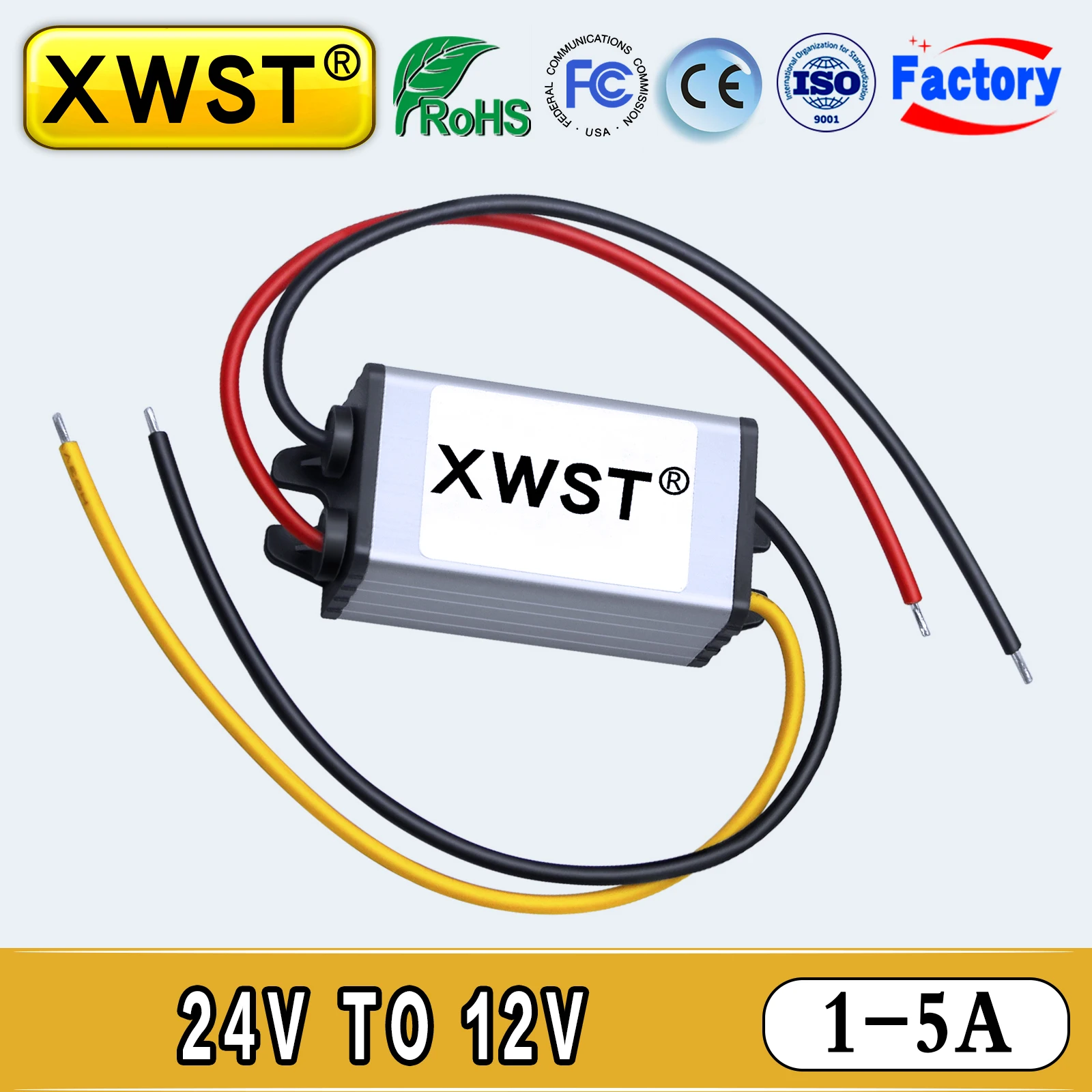 

24V to 12V DC DC Converter Step Down Power Inverter 1A-5A Voltage Regulator Buck 12V Transformer Module Waterproof for Solar