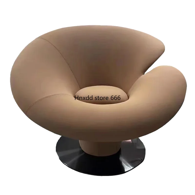 Italian fiberglass leisure chair art horseshoe lotus seat creative light luxury lazy Ganoderma lucidum chair